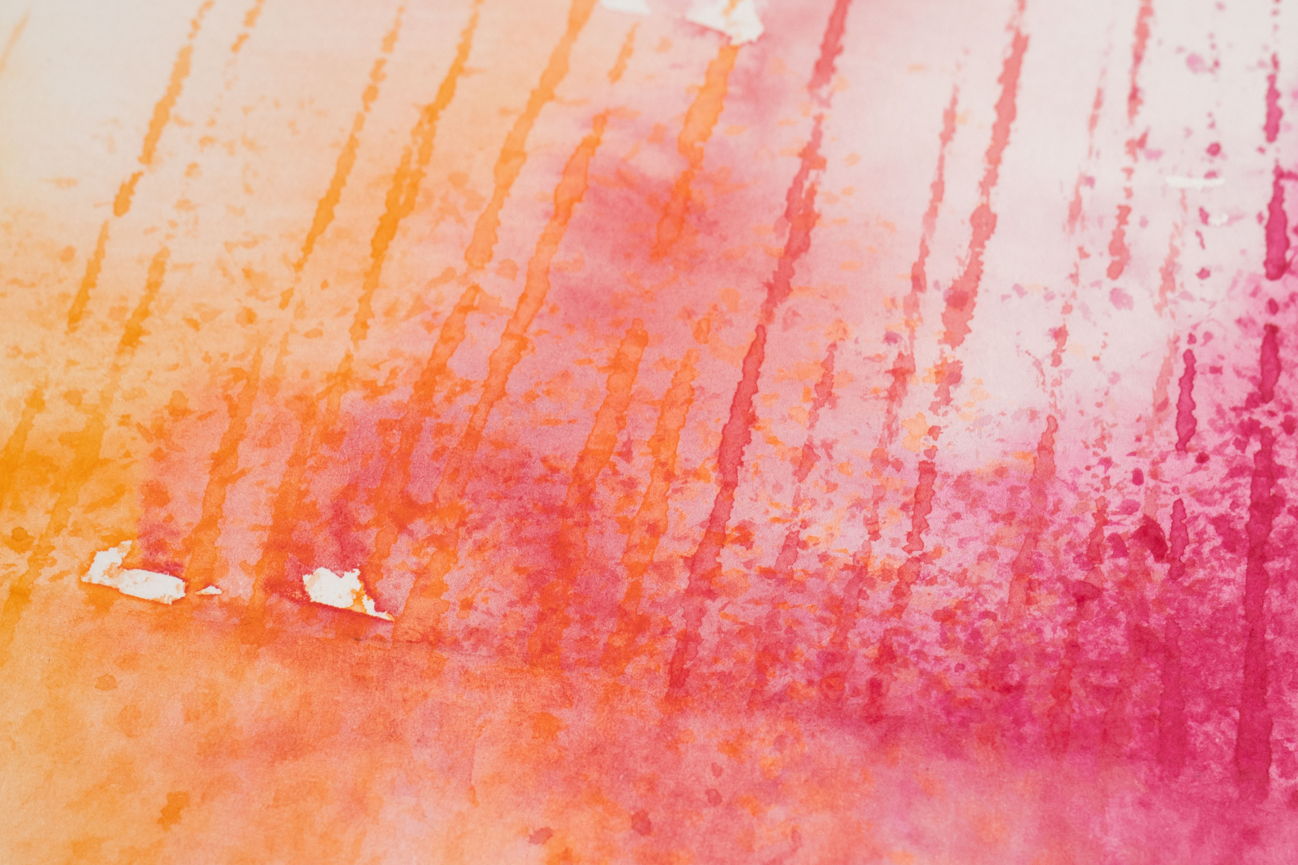 Close up of contemporary painting by Surrey, UK artist, Kerri Awosile - showing red, pink, and orange abstract details