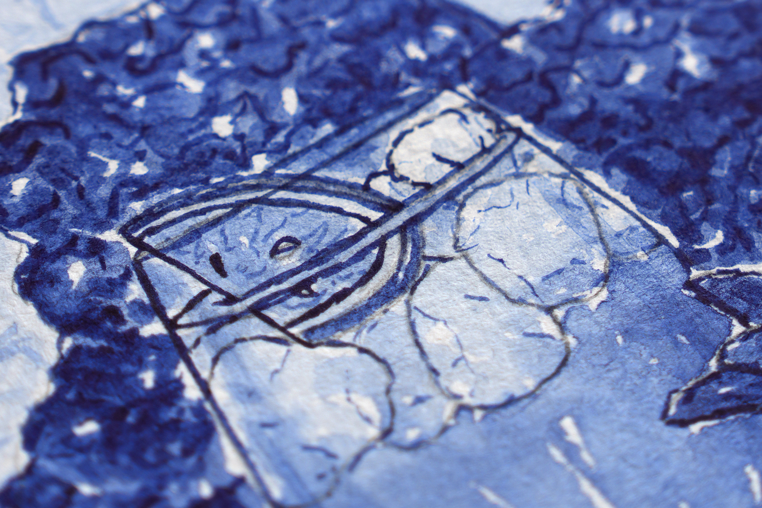 Close up section of Here's to... painting by Kerri Awosile