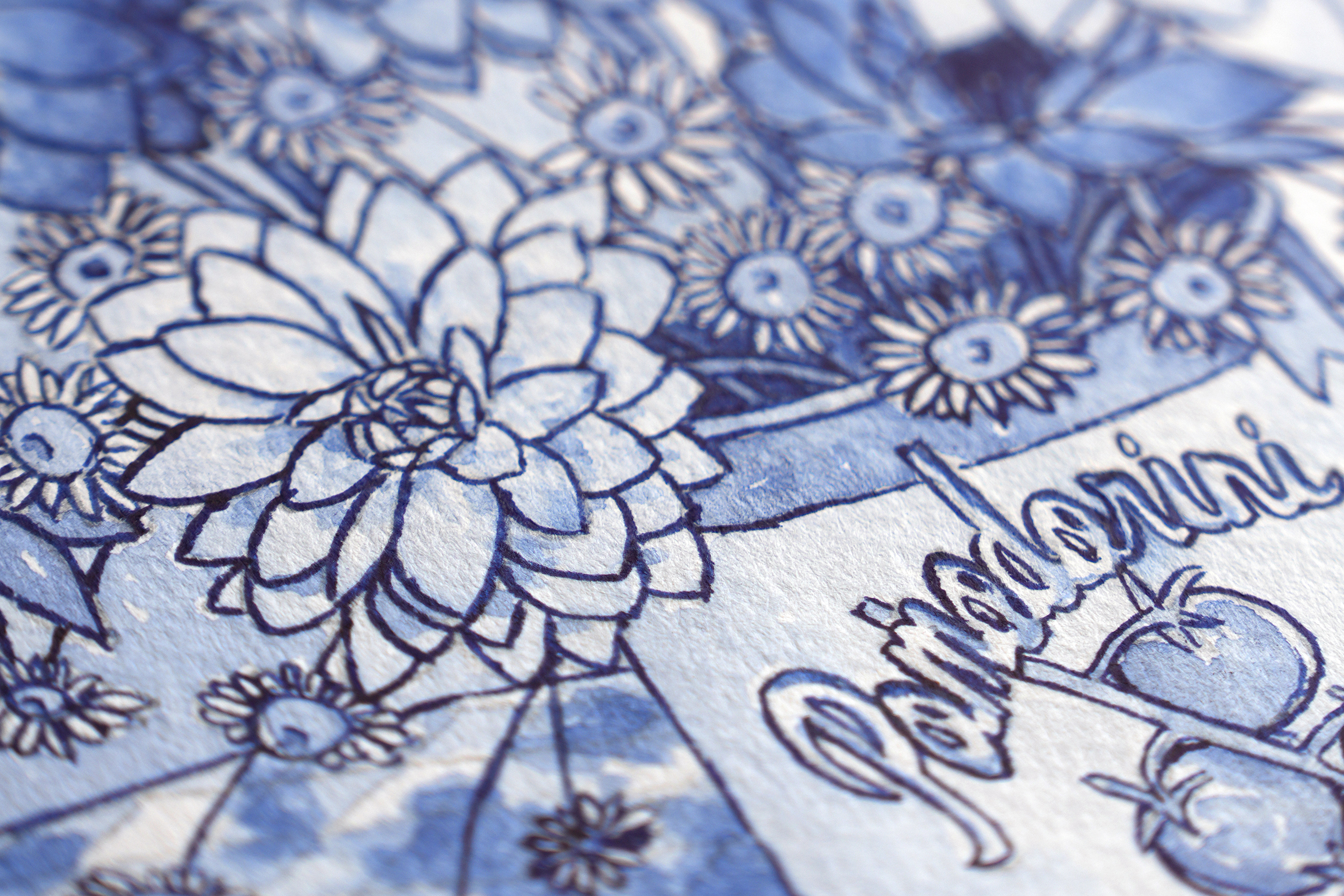 Close up section of La Dolce Vita painting by Kerri Awosile