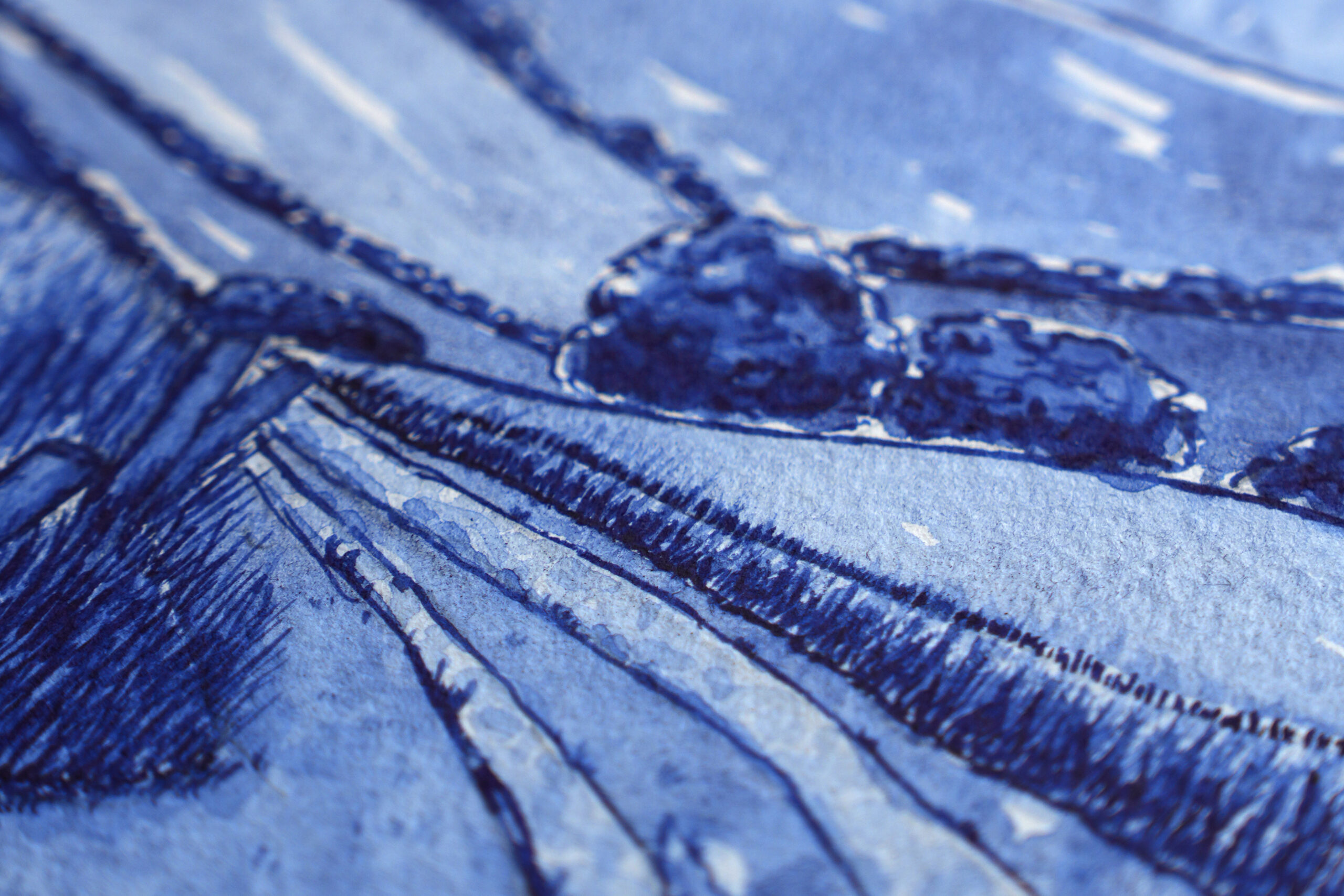 Close up section of The Slow Lane painting by Kerri Awosile